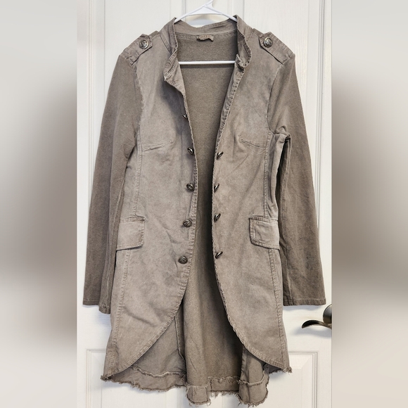 Suzy D London Military Jacket Taupe Large - Picture 2 of 7